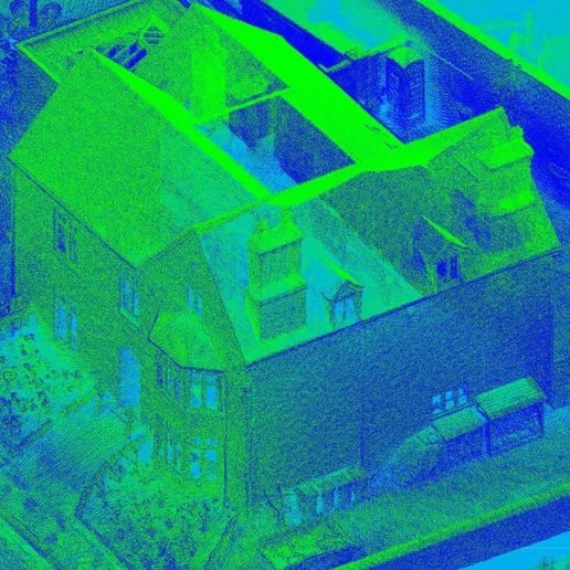 Measured building survey point cloud generated from laser scanning of residential property in Kent