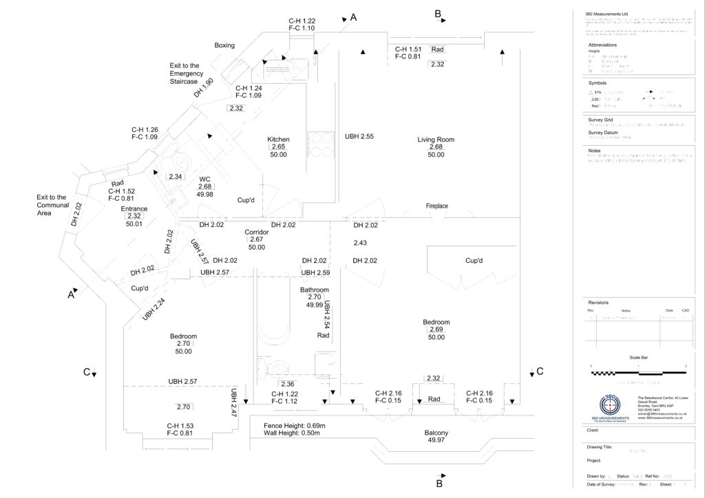 Measured building survey floor plan London flat