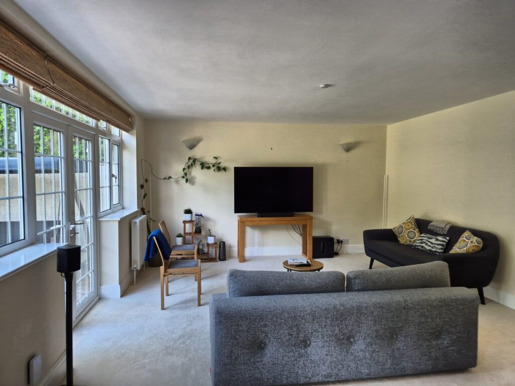 Ground floor living room interior during measured building survey, Orpington BR6
